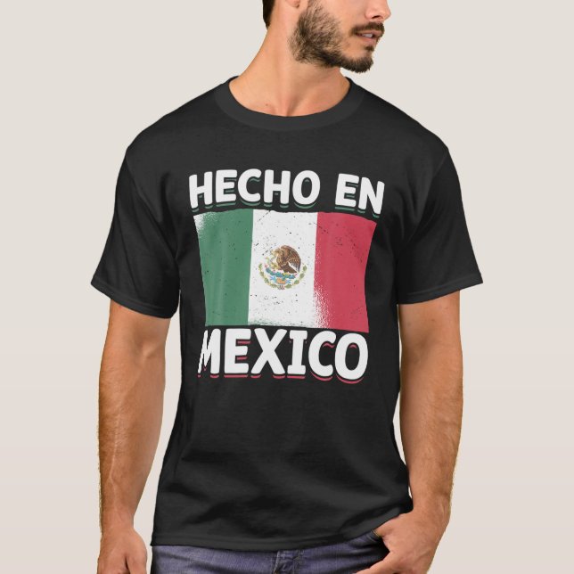 Hecho En Mexico Hispanic Proud Mexican Flagga Eagl T Shirt (Framsida)