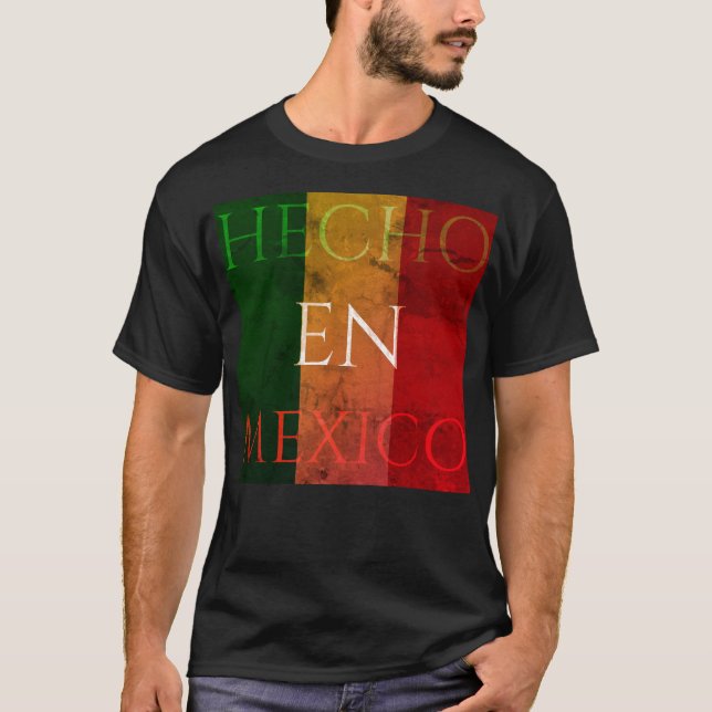 Hecho en Mexico - Unik design för mexikansk konst T Shirt (Framsida)
