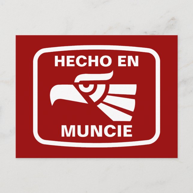 Hecho en Muncie personalizado anpassningsbar perso Vykort (Framsida)