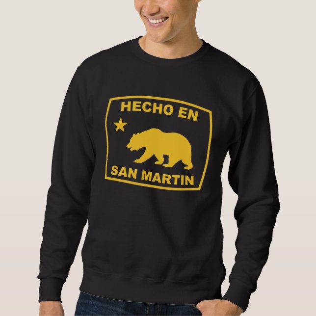 Hecho en San Martin California Republic Pacific Co Lång Ärmad Tröja (Framsida)