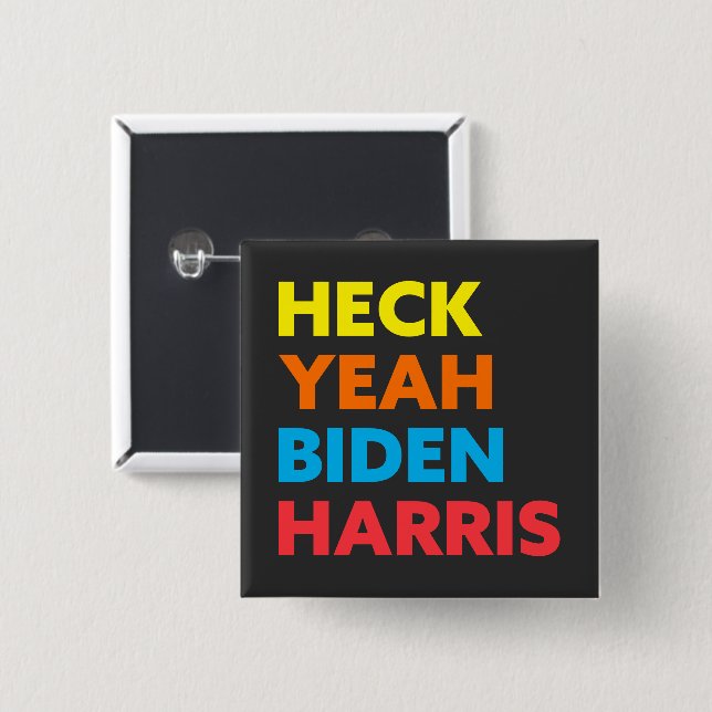 Heck Ja Biden Harris Anpassningsbar Färg Knapp (Framsida & baksida)