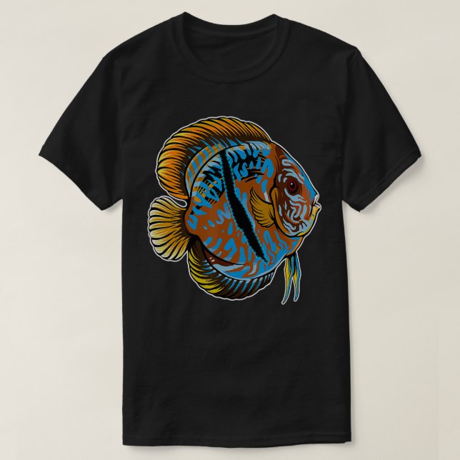 Heckel Discus Cichlid Aquarium Fish Keeping Aquari T Shirt (Design framsida)