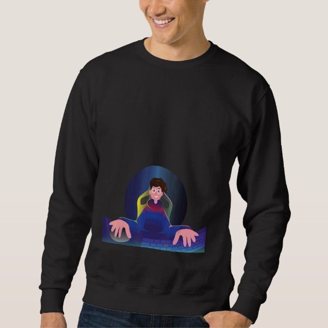 Hecker Nerd Lång Ärmad Tröja (Framsida)