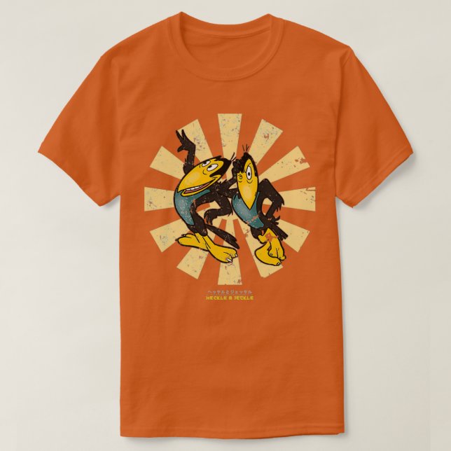 Heckle och Jeckle Retro Japanska 1 T Shirt (Design framsida)