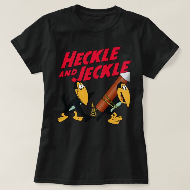 Heckle- och Jeckle-Tecknad - Magpie-tecken och Lo T Shirt (Design framsida)