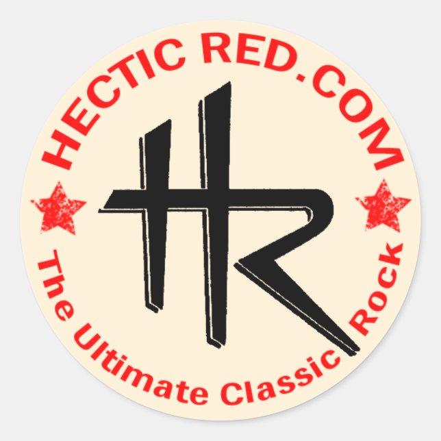Hectic Red Sticker Runt Klistermärke (Framsida)