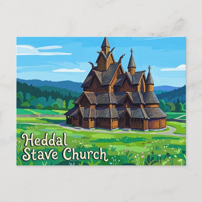 Heddal stavkyrka Norge Vykort (Framsida)