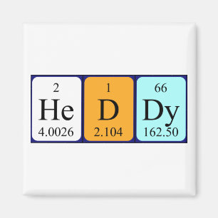Heddy Peridiskt bord namn magnet