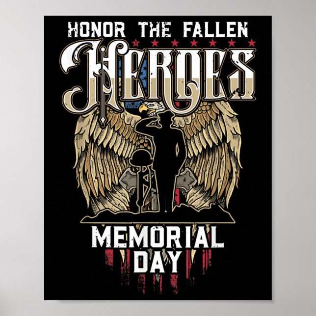 Heder åt Fallen Heroes Soldier Memorial Day Poster (Framsidan)