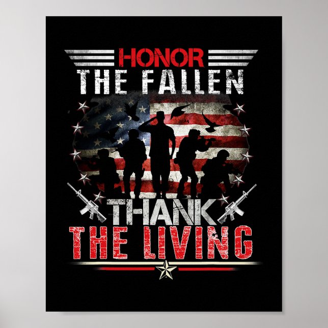 Heder åt Fallen Veteran Théred Milität Support Poster (Framsidan)