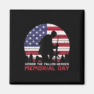 Heder Fallen Heroes Memorial Day US Flagga Manar W Magnet