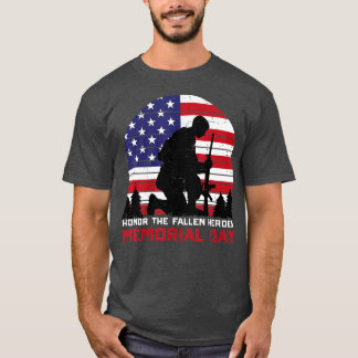Heder Fallen Heroes Memorial Day US Flagga Manar W T Shirt