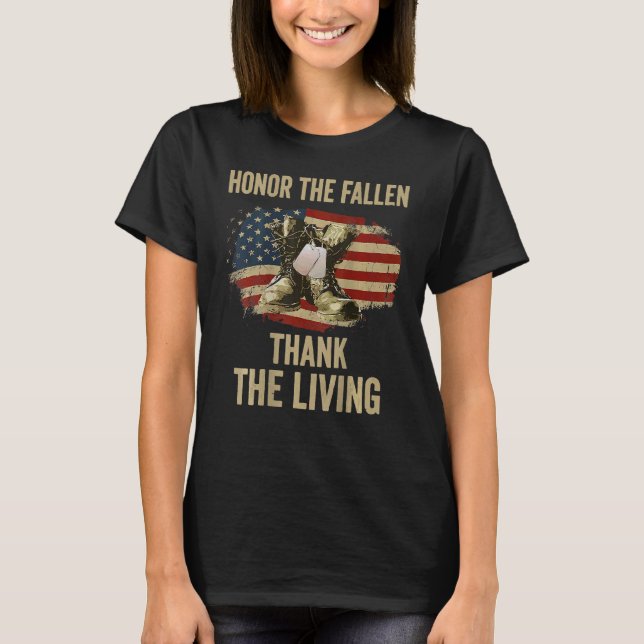 Heder, Fallen, tack till de levande väpnade styrko T Shirt (Framsida)