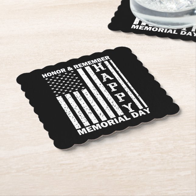 Heder Kom ihåg minnesdagen Lycklig i USA flagga Underlägg Papper (Vinklad)