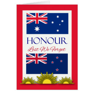Heder, Lest We Glöm, Australien Nya Zeeland Hälsningskort