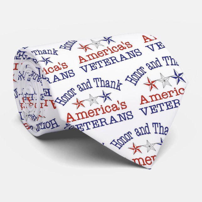Heder och tack till amerikanska veteraner Neck Tie Slips (Rullad)