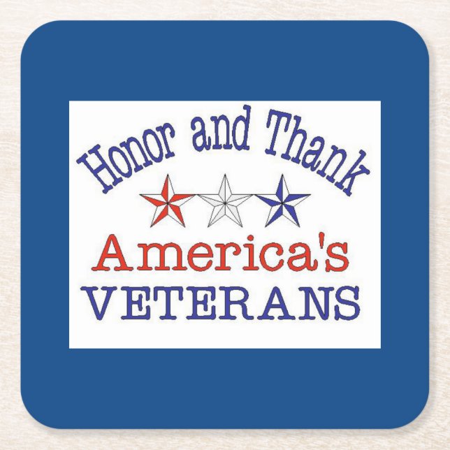 Heder och tack till amerikanska veteraner underlägg papper kvadrat (Framsidan)
