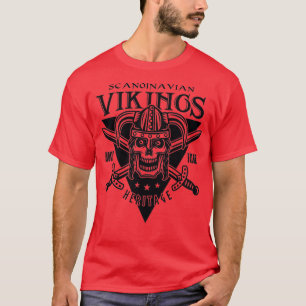 Heder och Valor Heritage Swords och Skull i Helme T Shirt