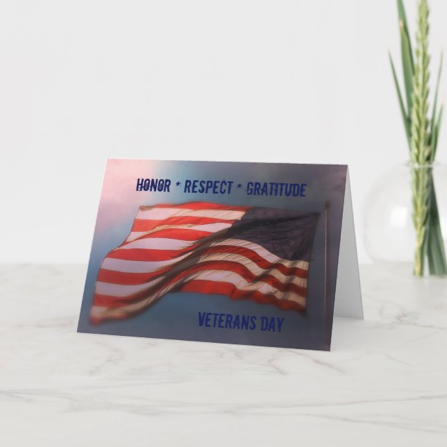 Heder Respect Gratitude - Tack Veterans Card (Framsida)