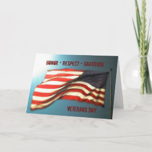 Heder Respect Gratitude - Tack Veterans Card Kort