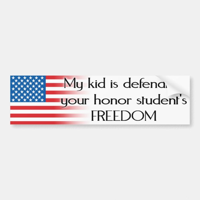Heder Student Frihetsvapen Bumper Sticker Bildekal (Framsidan)