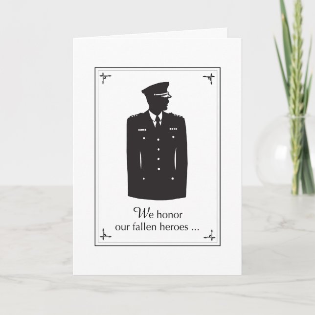 Heder vår Fallen Heroes Police Uniform Black White Kort (Framsida)