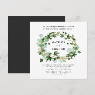 Hedera Grått Ivy Ram Botaniska Bröllop Inbjudningar