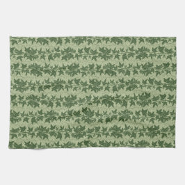Hedera Ivy Vines - botanisk grönt D_L mönster. Kökshandduk