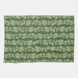 Hedera Ivy Vines - botanisk grönt L_D mönster. Kökshandduk