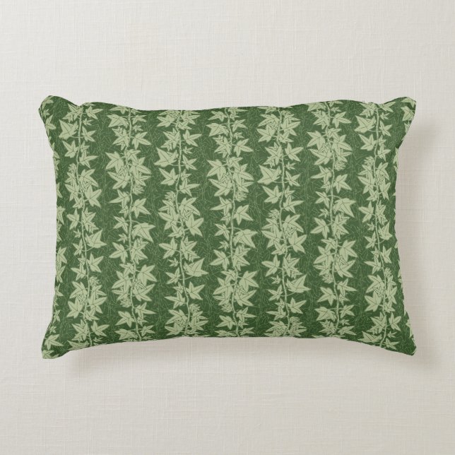 Hedera Ivy Vines - botanisk grönt L_D mönster. Prydnadskudde (Framsidan)