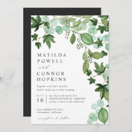 Hedera | Modern IVY Eucalyptus Botanical Bröllop Inbjudningar