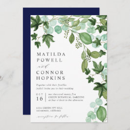 Hedera | Modern IVY Eucalyptus Botanical Bröllop Inbjudningar