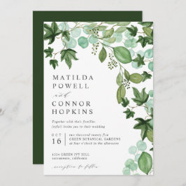 Hedera | Modern IVY Eucalyptus Botanical Bröllop Inbjudningar