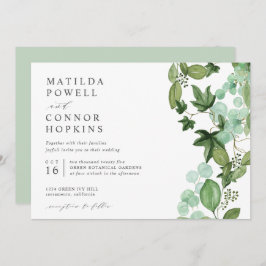 Hedera | Modern IVY Garden Botanical Bröllop Inbjudningar