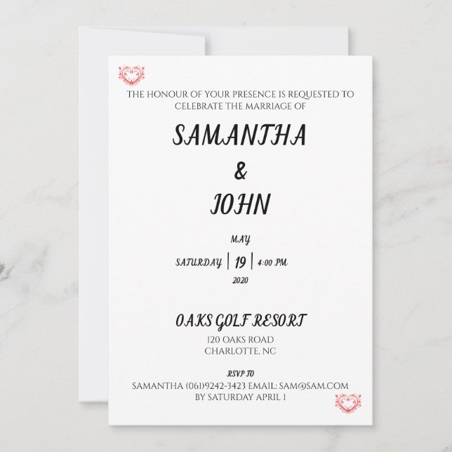 Hedern Av Er Närvaro Inbjudningar (Framsida)