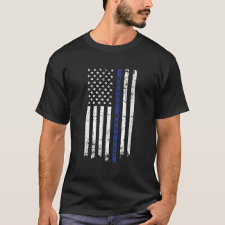 Hedersansvarig polisman Thin Blue Line Flagga T Shirt