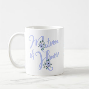 Hedersbrudtjänares blomsterbrev dammig blå anpassa kaffemugg