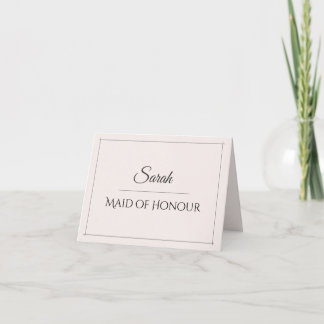Hedersjungfru Platskort | Elegant Bröllop Meddelande