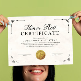 Hederslista Certifikat Poster