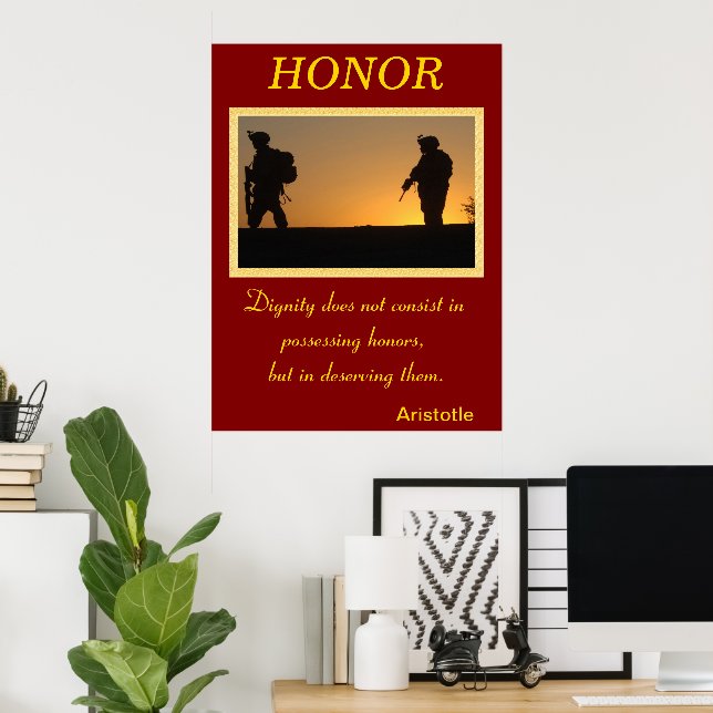 Hedersliv inom militärt noble Courage Poster (Hemmakontoret)