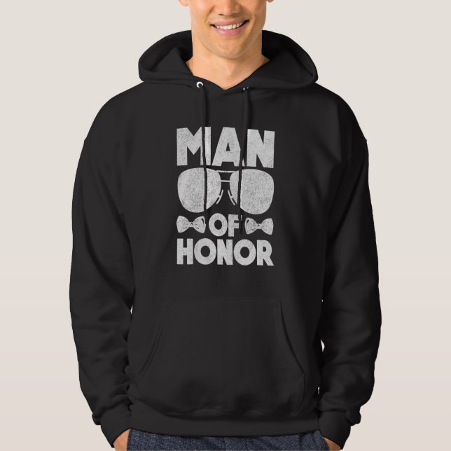 Hedersman Bästa vän Bröllop Bröllopsfest Brud Hoodie (Framsida)