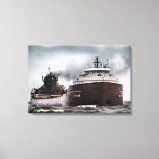 Hedersmannen James L Oberstar-fartyg på Lake Super Canvastryck
