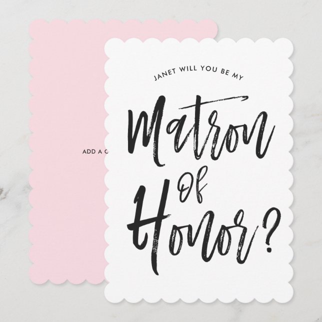 Hedervärdinna | Anpassad bröllopsskriftstil Inbjudningar (Fram/baksida)