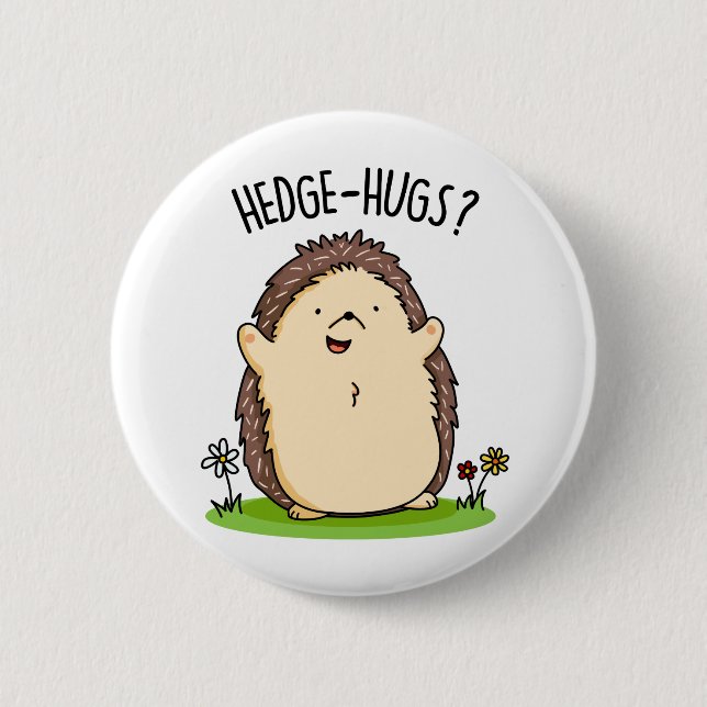 Hedge Hugs Funny Hedgehog Pun Knapp (Framsida)