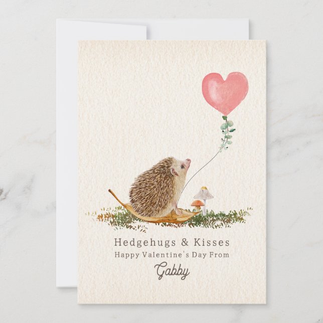 Hedge Hugs & Kisses Hedgehog Mushroom Valentine (Framsida)