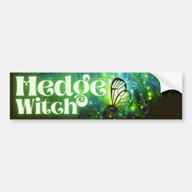 Hedge Witch Bumper Sticker Bildekal (Framsidan)