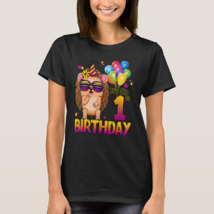 Hedgehog 1st Birthday 1 Years Old Hedgehog Birthd T Shirt