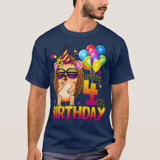 Hedgehog 4th Birthday Shirt 4 Years Old Hedgehog B T