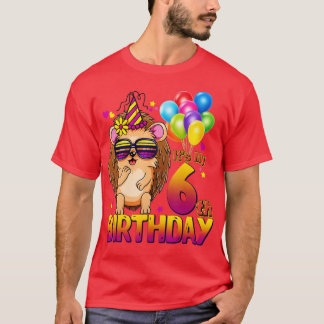 Hedgehog 6th Birthday Shirt 6 Years Old Hedgehog B T Shirt