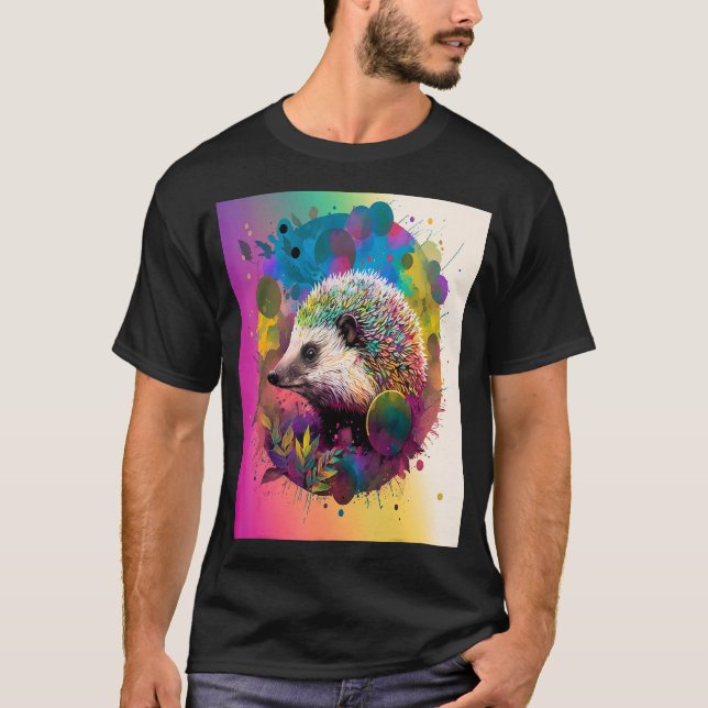 Hedgehog Abstrakt Art T Shirt (Framsida)